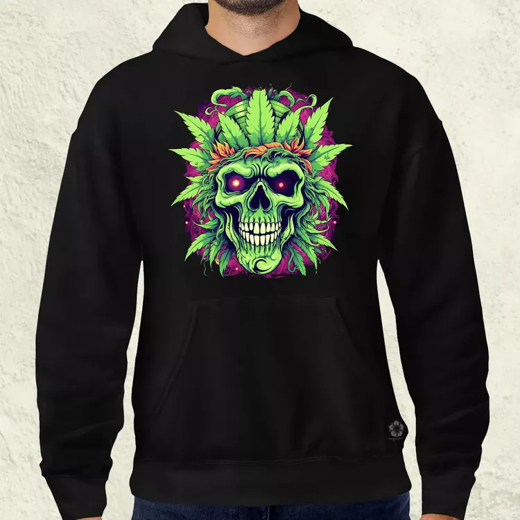 Koponya weed v1 férfi pulóver