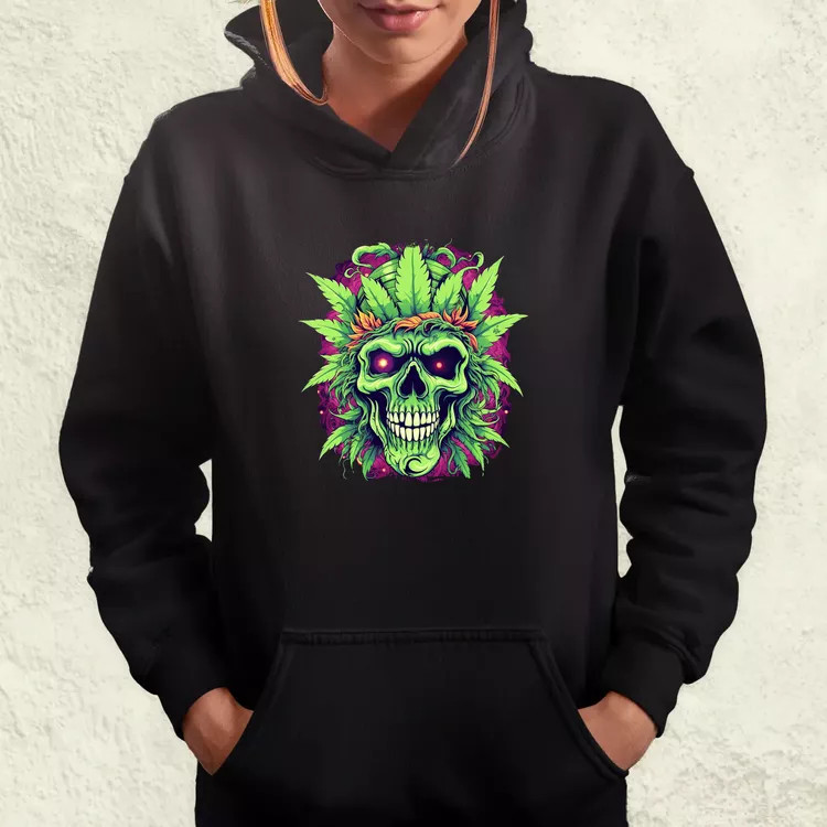 Koponya weed v1 női pulóver
