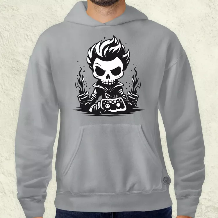 Minimál gamer koponya v1 férfi pulóver