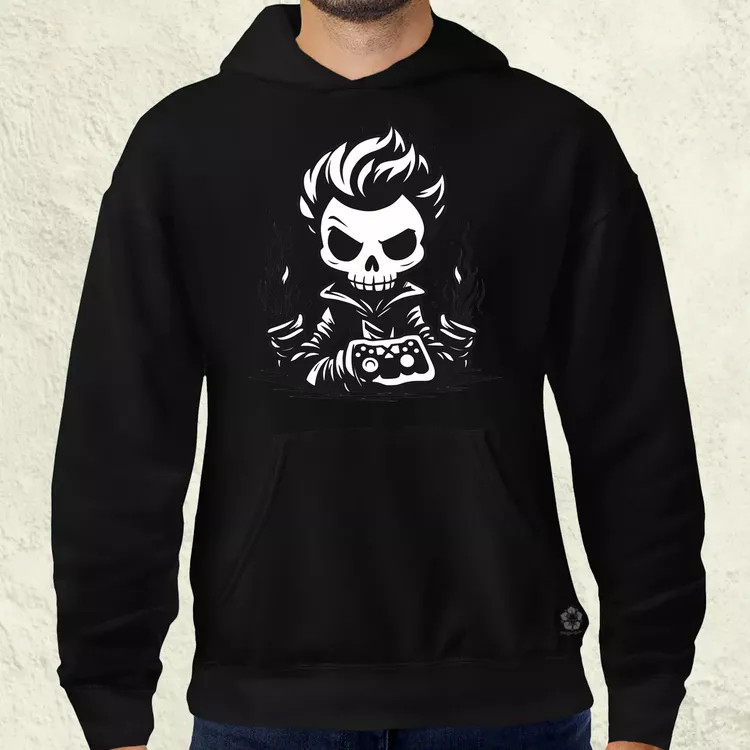 Minimál gamer koponya v1 férfi pulóver