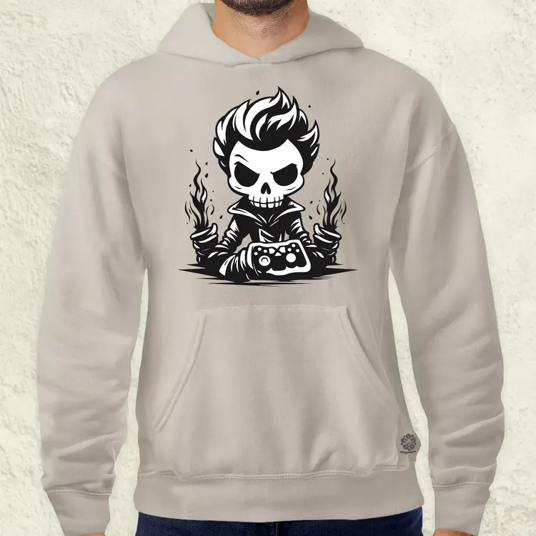 Minimál gamer koponya v1 férfi pulóver