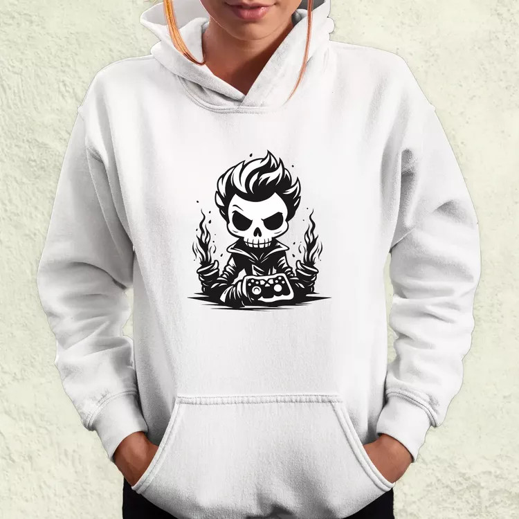 Minimál gamer koponya v1 női pulóver