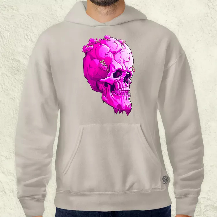 Pink koponya férfi pulóver