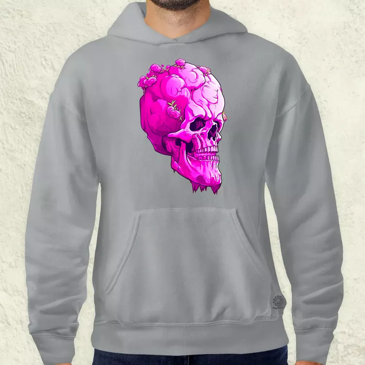 Pink koponya férfi pulóver