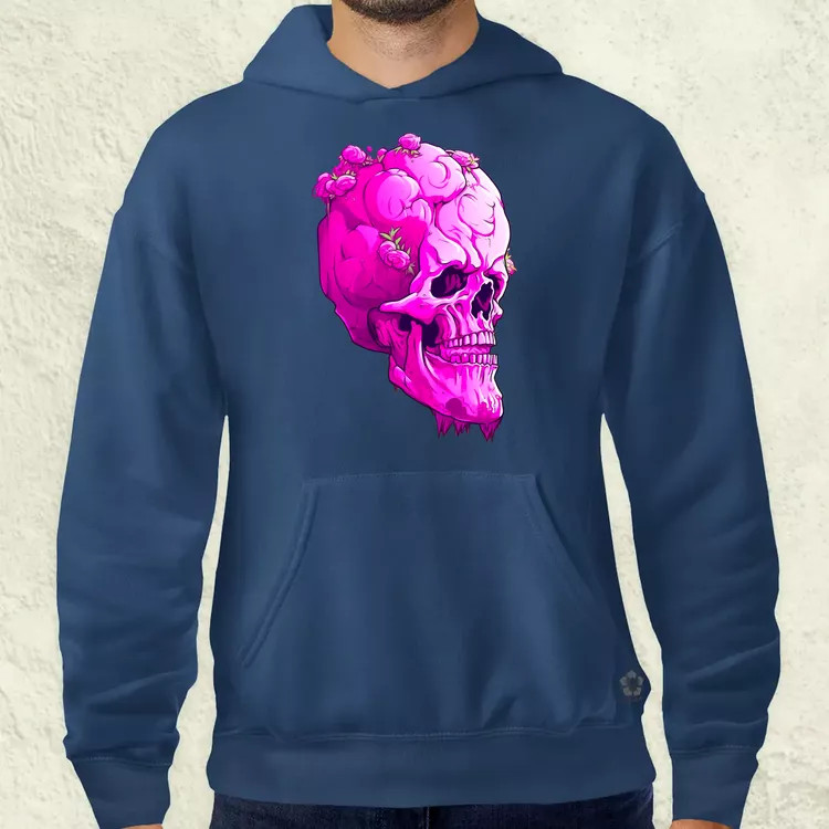 Pink koponya férfi pulóver