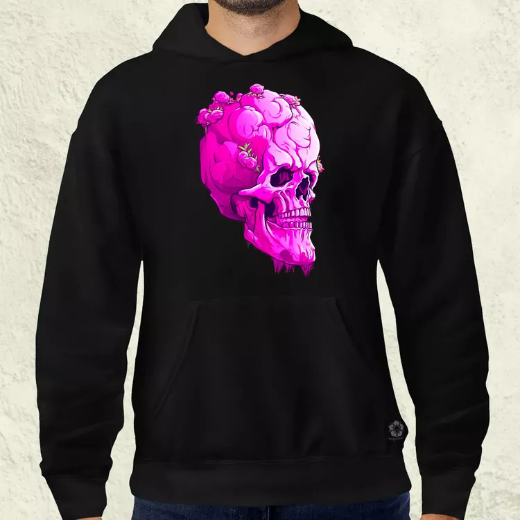 Pink koponya férfi pulóver