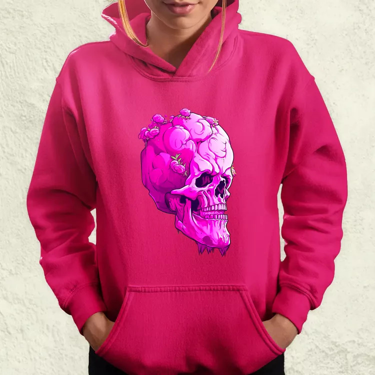 Pink koponya női pulóver