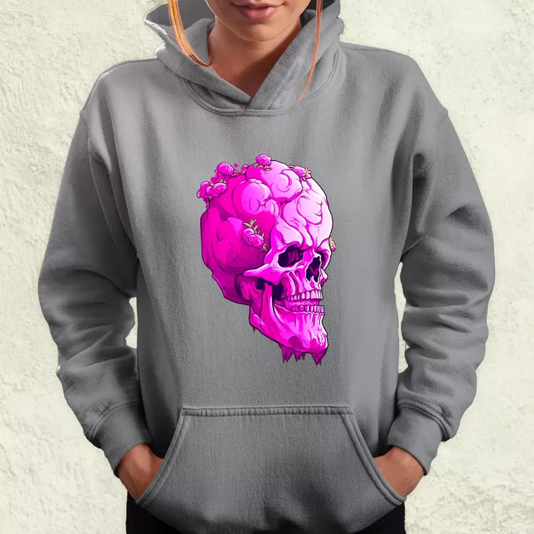 Pink koponya női pulóver