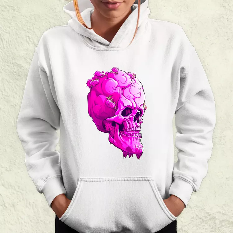 Pink koponya női pulóver