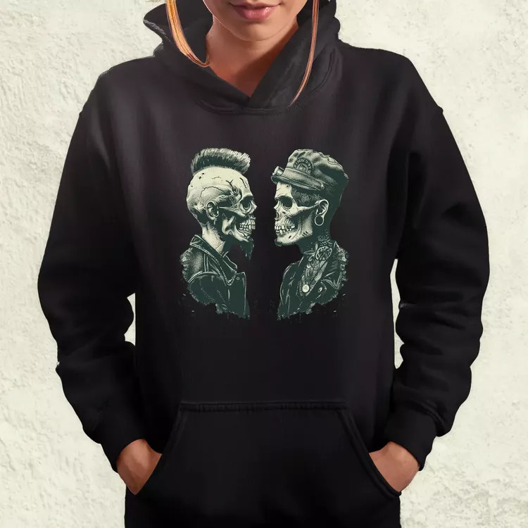 Punk koponyák v1 női pulóver