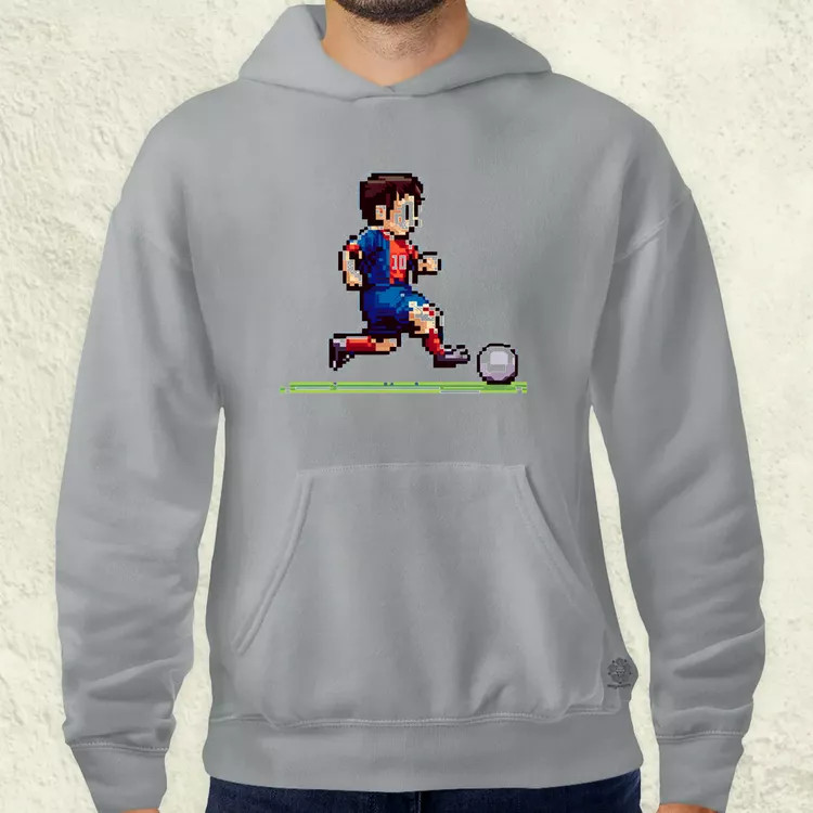 Messi labdával pixelart férfi pulóver