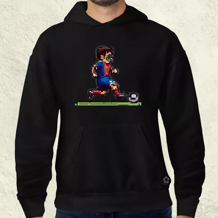 Messi labdával pixelart férfi pulóver