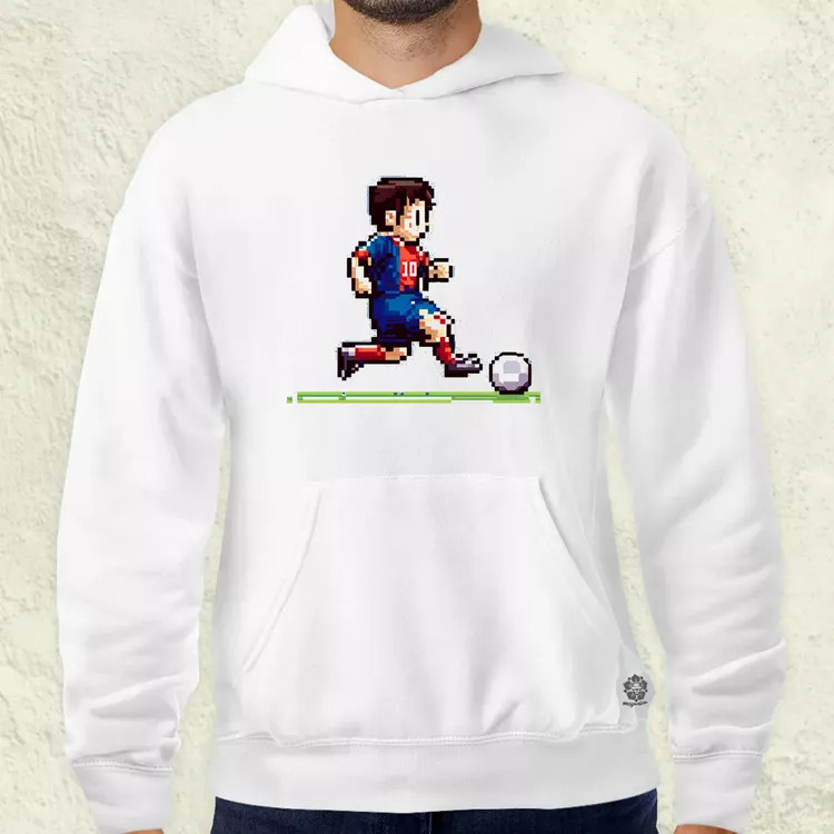 Messi labdával pixelart férfi pulóver
