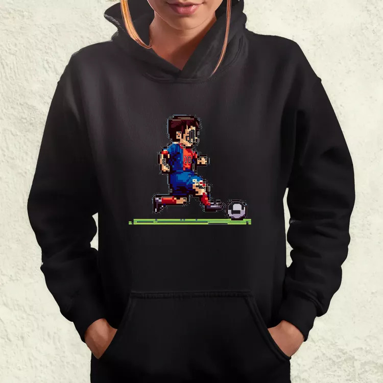 Messi labdával pixelart női pulóver