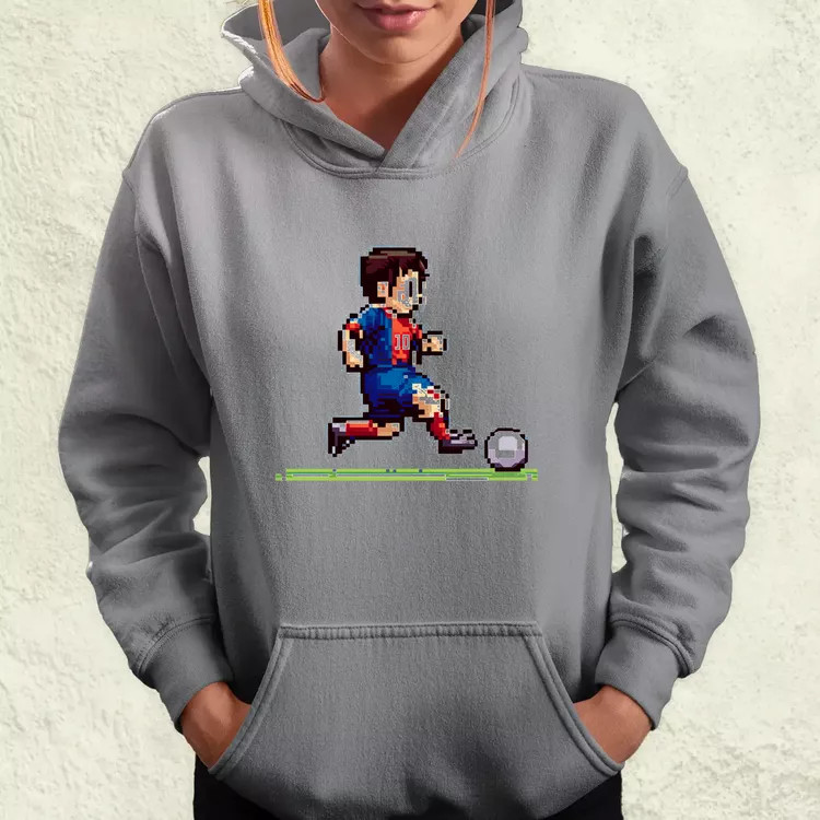Messi labdával pixelart női pulóver
