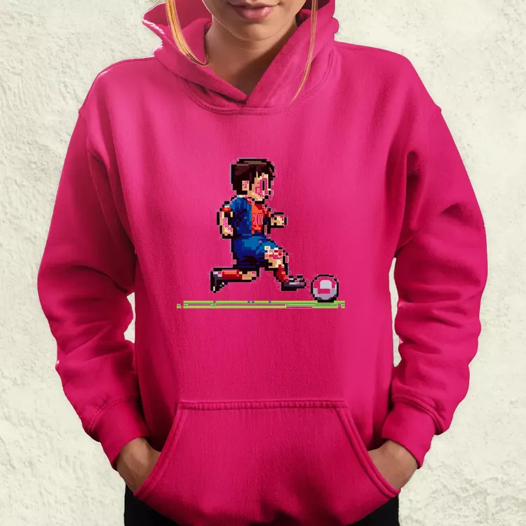 Messi labdával pixelart női pulóver