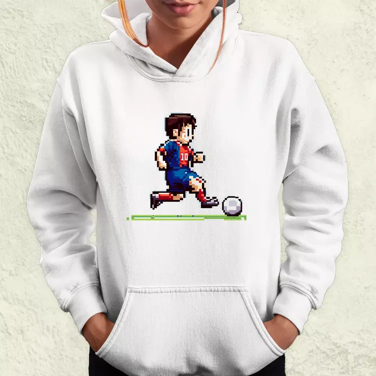 Messi labdával pixelart női pulóver