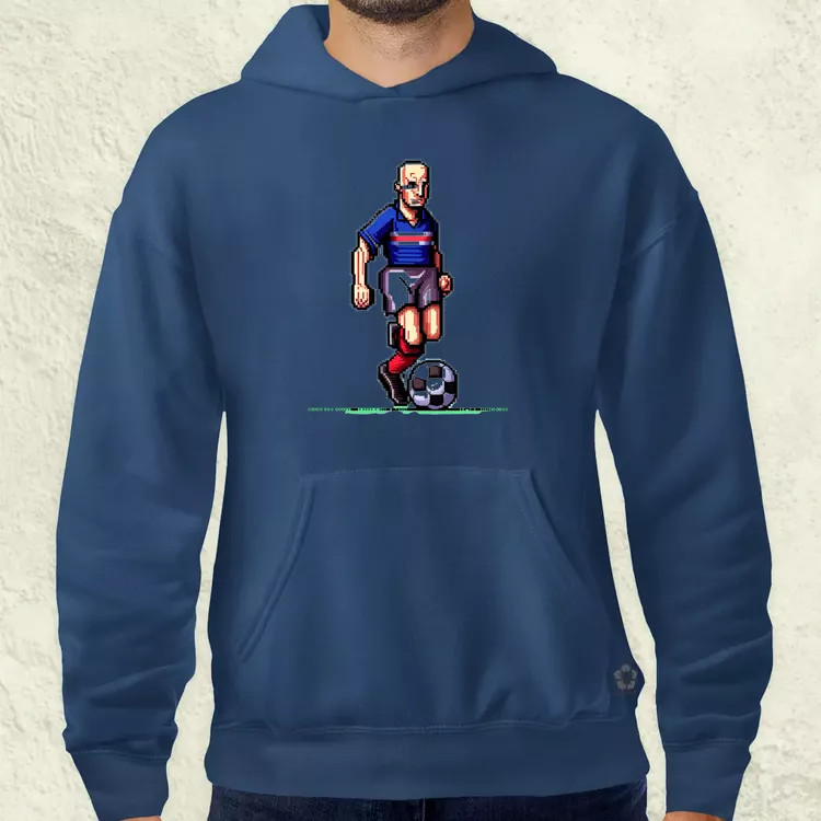 Zidane labdával pixelart férfi pulóver