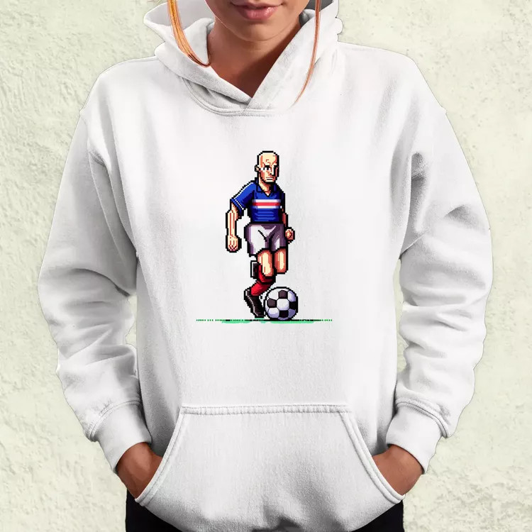 Zidane labdával pixelart női pulóver