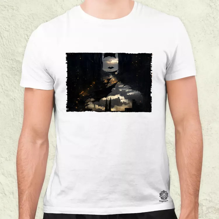 Pareidolia Batman város fantázia v1 férfi póló