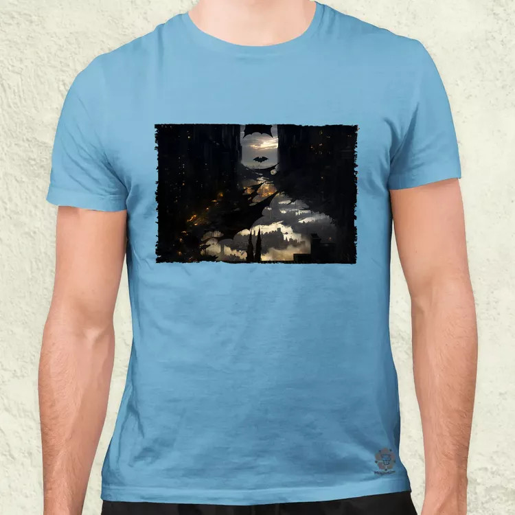 Pareidolia Batman város fantázia v1 férfi póló