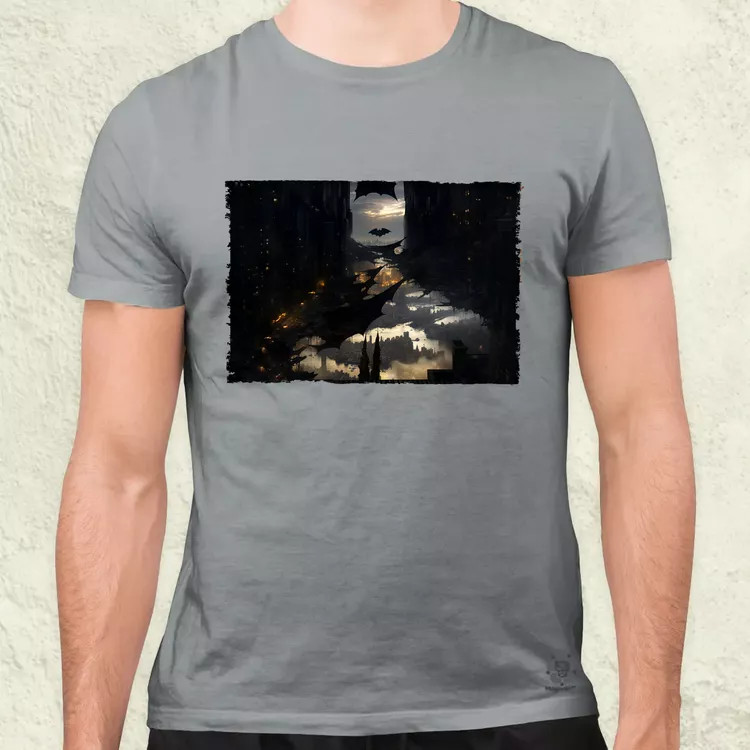 Pareidolia Batman város fantázia v1 férfi póló
