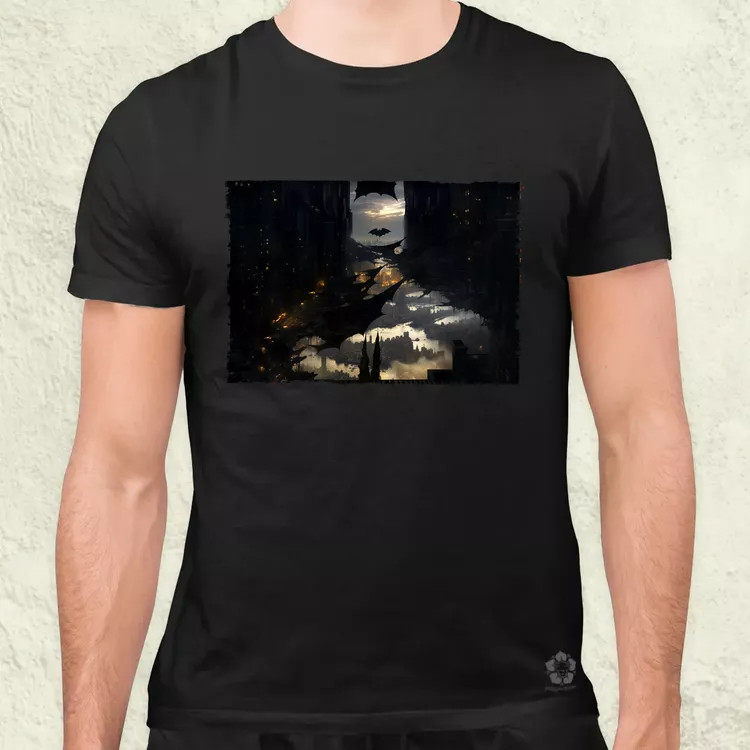 Pareidolia Batman város fantázia v1 férfi póló