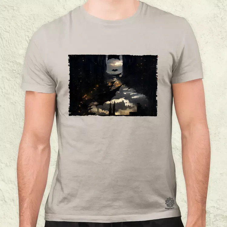 Pareidolia Batman város fantázia v1 férfi póló