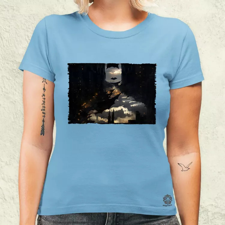 Pareidolia Batman város fantázia v1 női póló