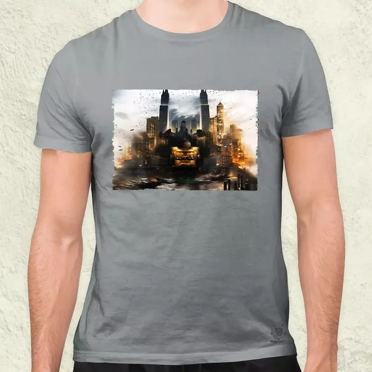 Pareidolia Batman város fantázia v2 férfi póló