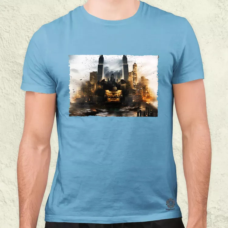 Pareidolia Batman város fantázia v2 férfi póló