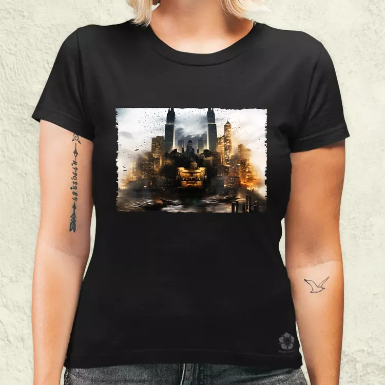 Pareidolia Batman város fantázia v2 női póló