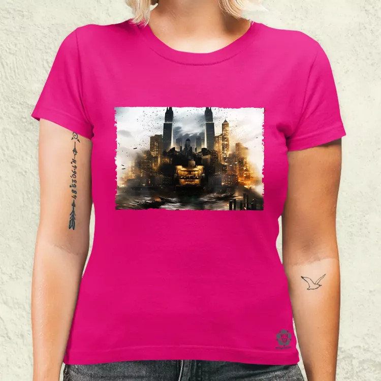 Pareidolia Batman város fantázia v2 női póló
