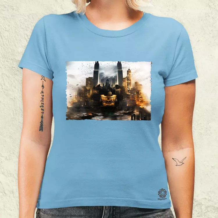 Pareidolia Batman város fantázia v2 női póló