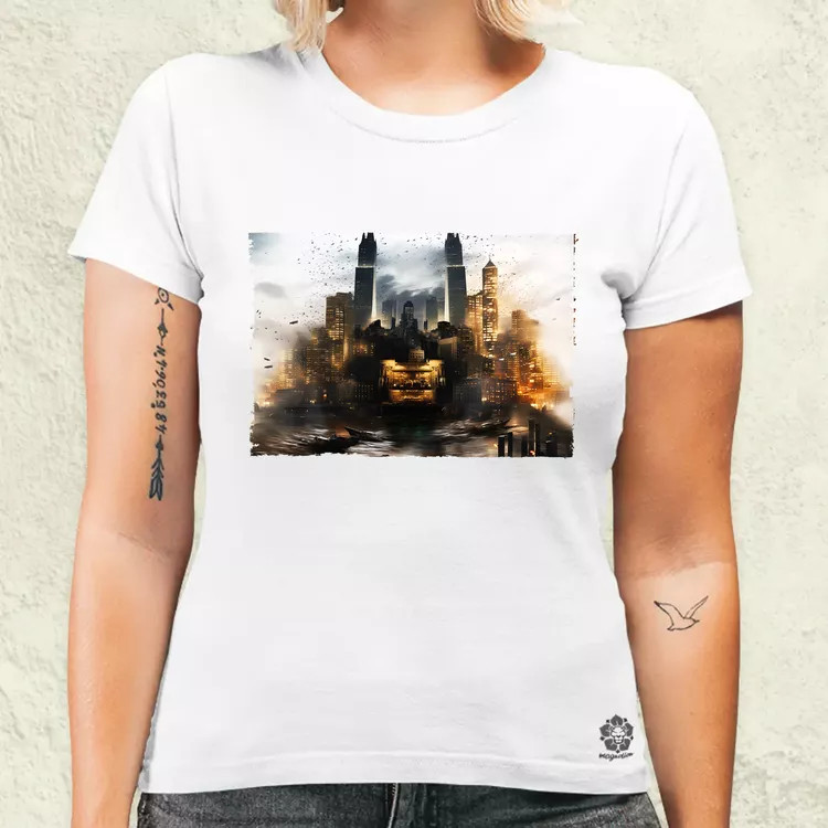 Pareidolia Batman város fantázia v2 női póló