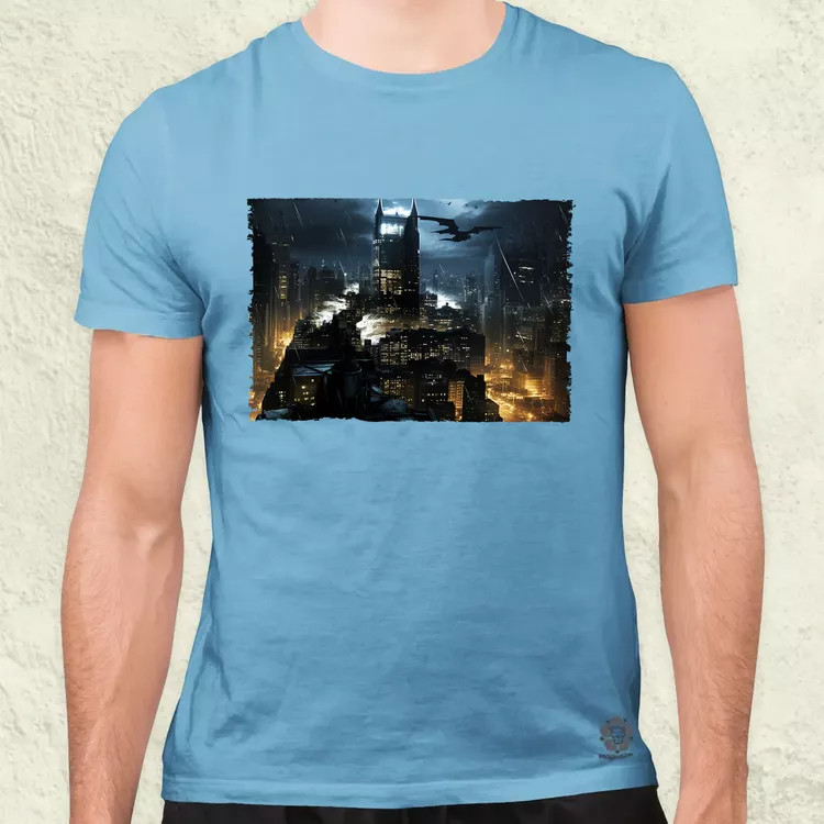 Pareidolia Batman város fantázia v3 férfi póló