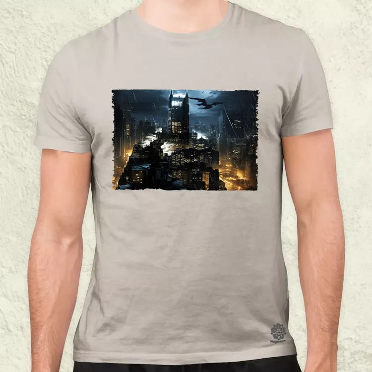 Pareidolia Batman város fantázia v3 férfi póló