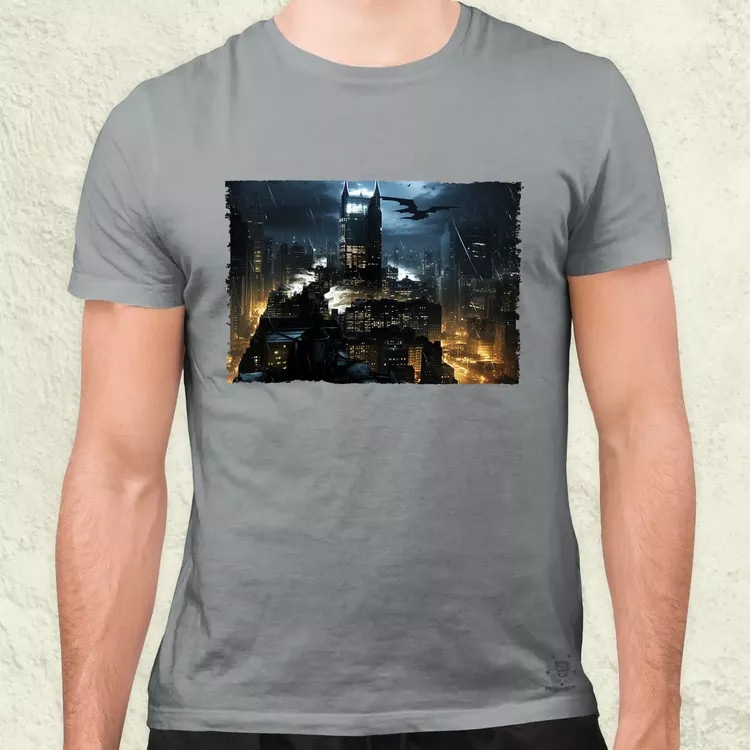 Pareidolia Batman város fantázia v3 férfi póló