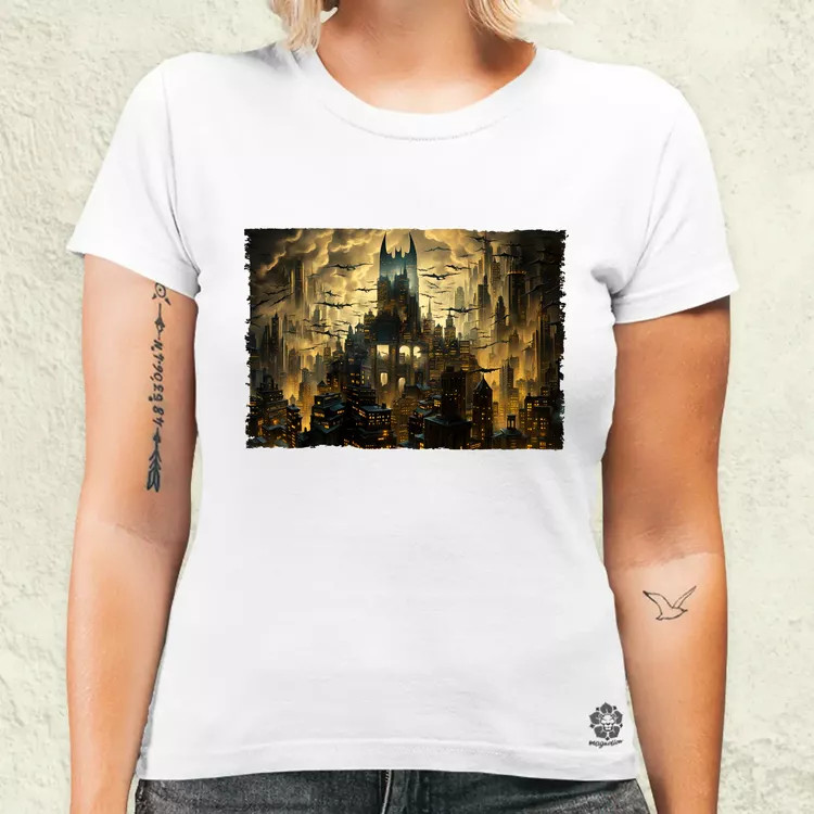 Pareidolia Batman város fantázia v4 női póló