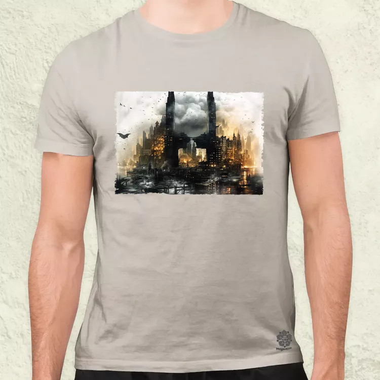 Pareidolia Batman város fantázia v5 férfi póló