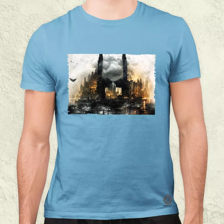 Pareidolia Batman város fantázia v5 férfi póló