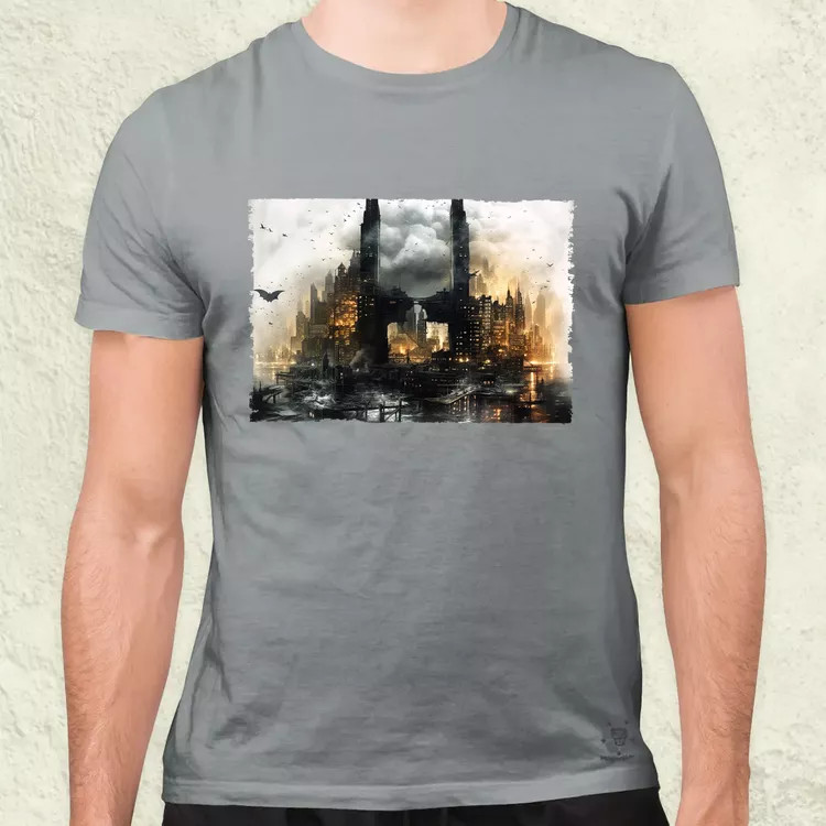 Pareidolia Batman város fantázia v5 férfi póló