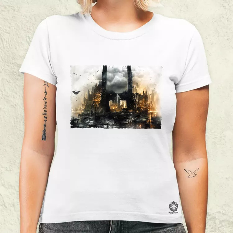 Pareidolia Batman város fantázia v5 női póló