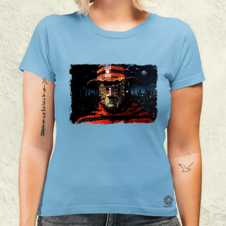 Pareidolia Freddy Krueger város fantázia v1 női póló