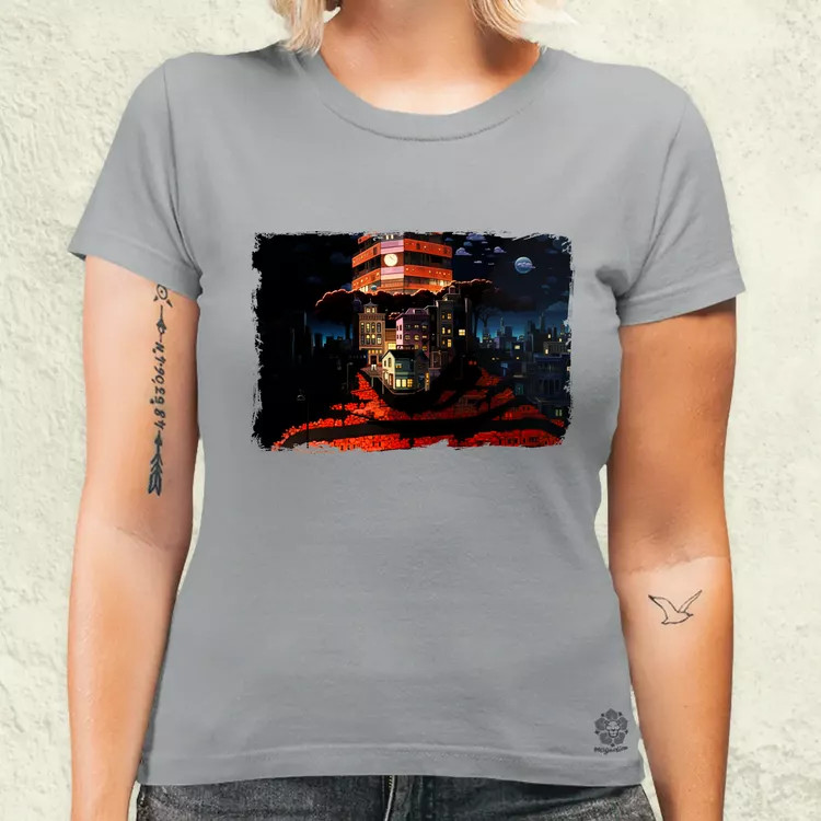 Pareidolia Freddy Krueger város fantázia v1 női póló