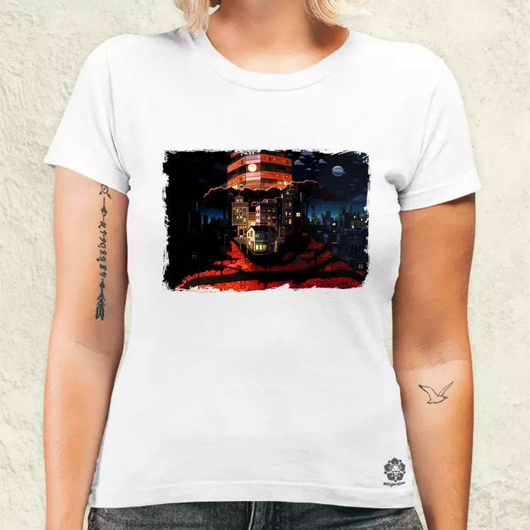 Pareidolia Freddy Krueger város fantázia v1 női póló