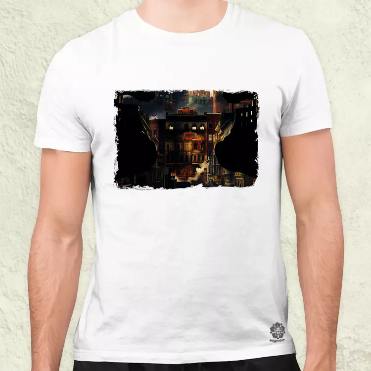 Pareidolia Freddy Krueger város fantázia v3 férfi póló