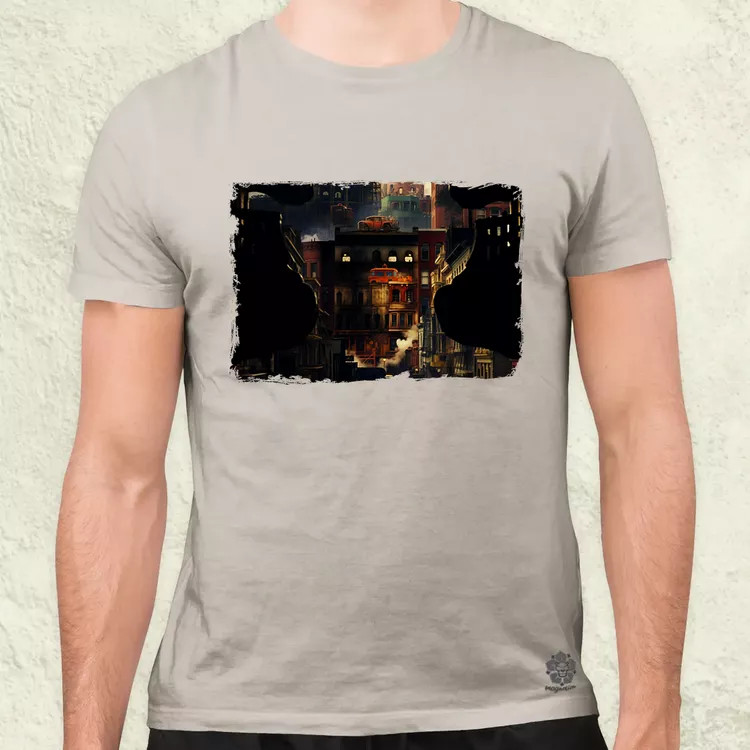 Pareidolia Freddy Krueger város fantázia v3 férfi póló
