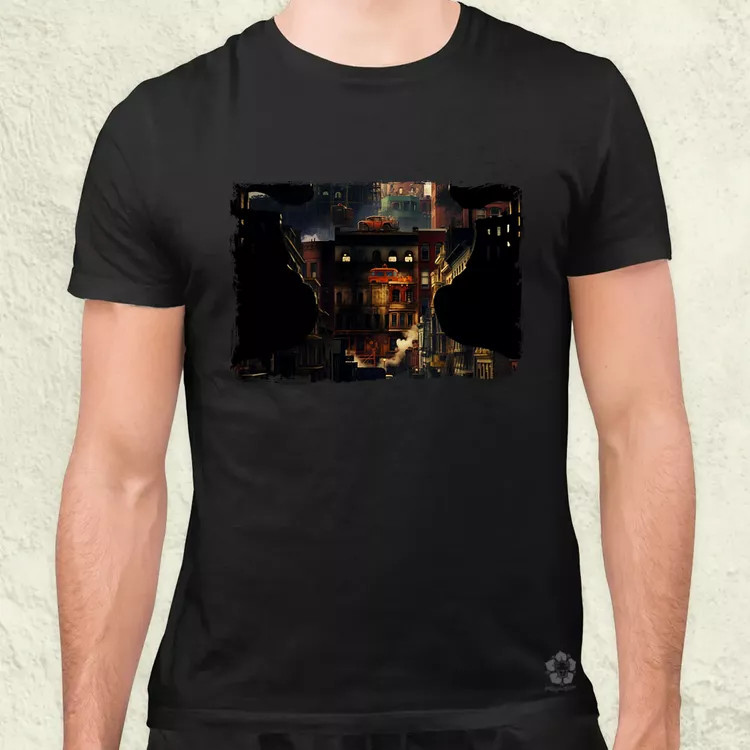 Pareidolia Freddy Krueger város fantázia v3 férfi póló