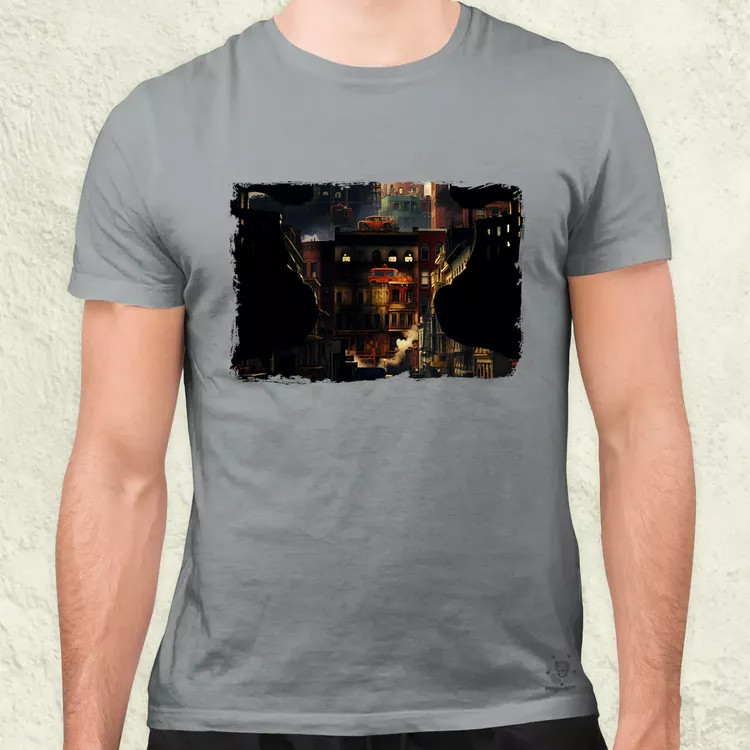 Pareidolia Freddy Krueger város fantázia v3 férfi póló